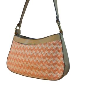 NANETTE LEPORE Woven Zigzag Embroidery Barri Baguette Shoulder Bag NEW